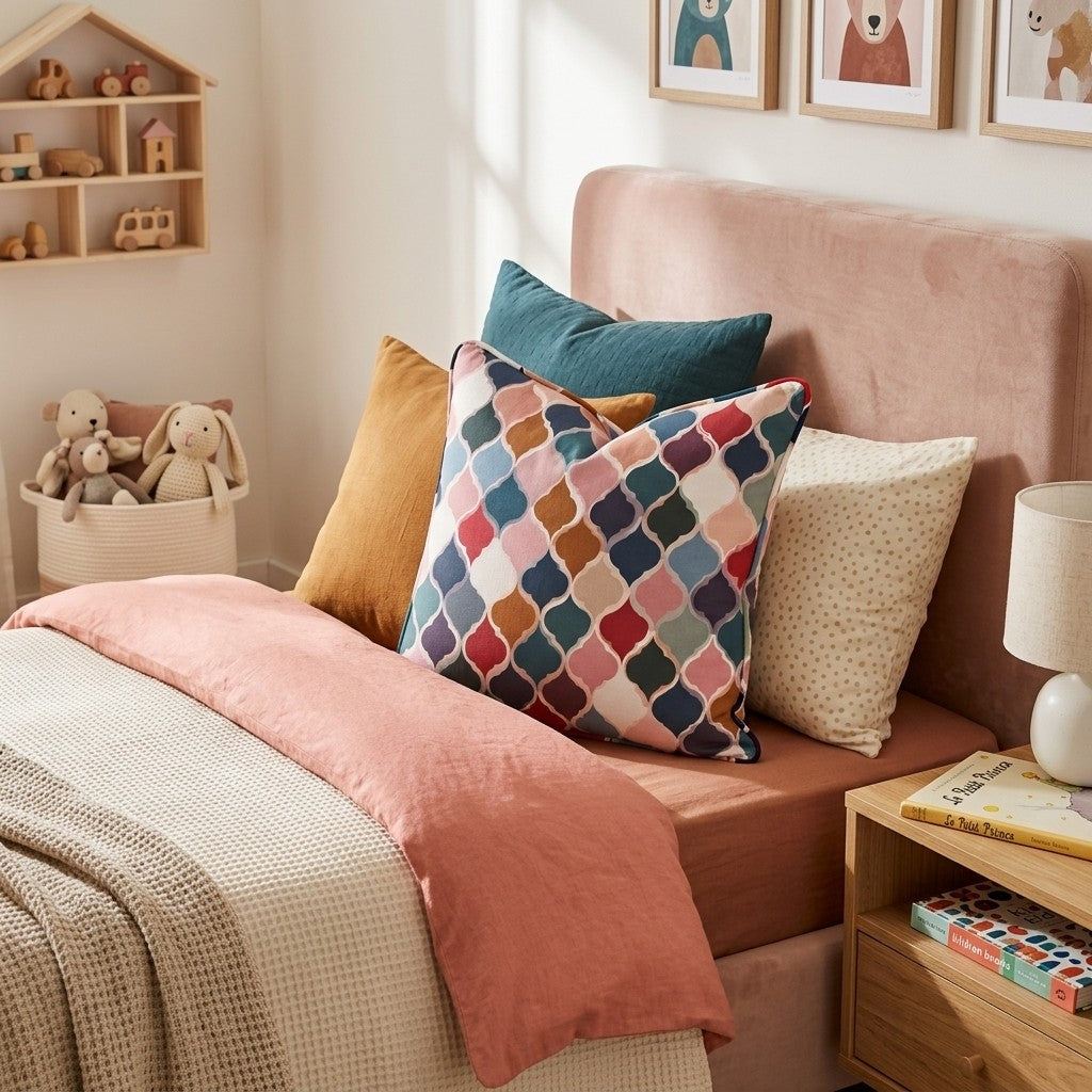 Kaleidoscope Block Four Throw Pillow - Bedroom