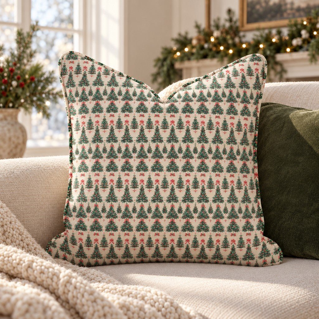 12 Trees of Christmas Throw Pillow throw pillow - Hillcroft Home