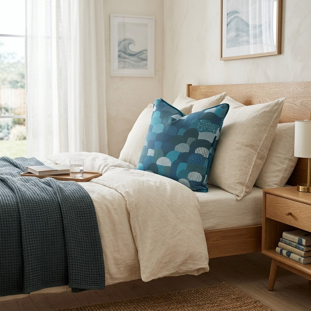 Cobalt Edge Two Throw Pillow - Bedroom