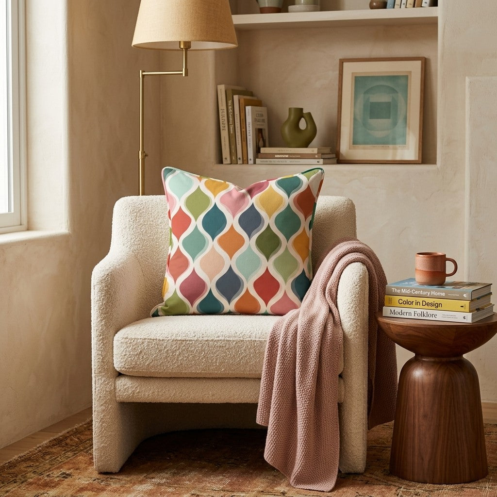 Kaleidoscope Block Two Throw Pillow - Reading Nook