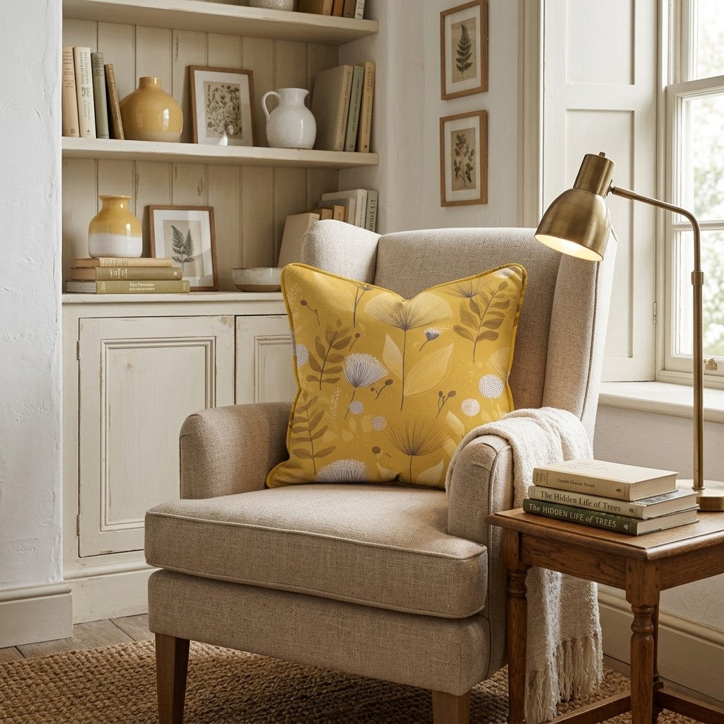 Burnished Thicket One Throw Pillow - Reading Nook