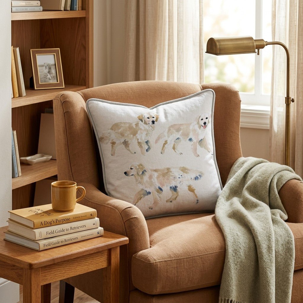 3 Goldens Throw Pillow - Hillcroft Home