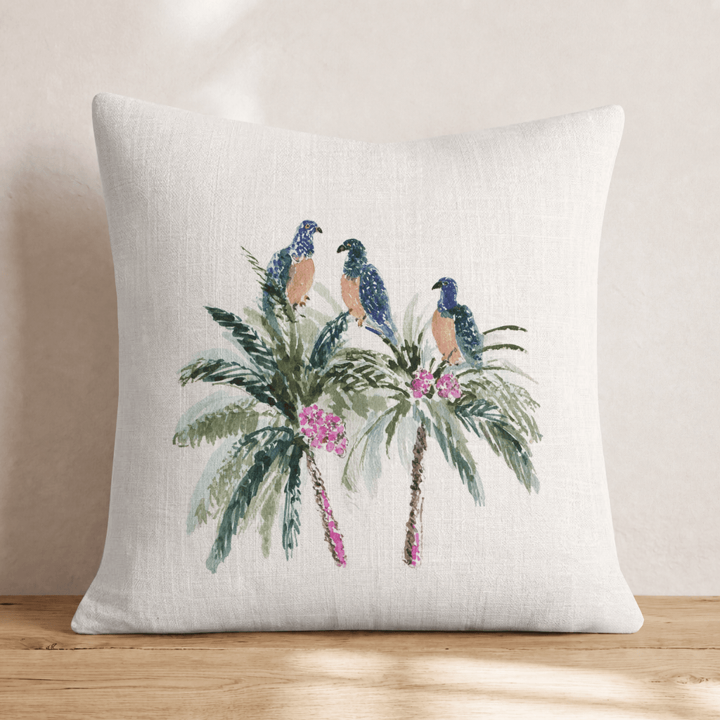 3 Tropical Birds Throw Pillow - Hillcroft Home
