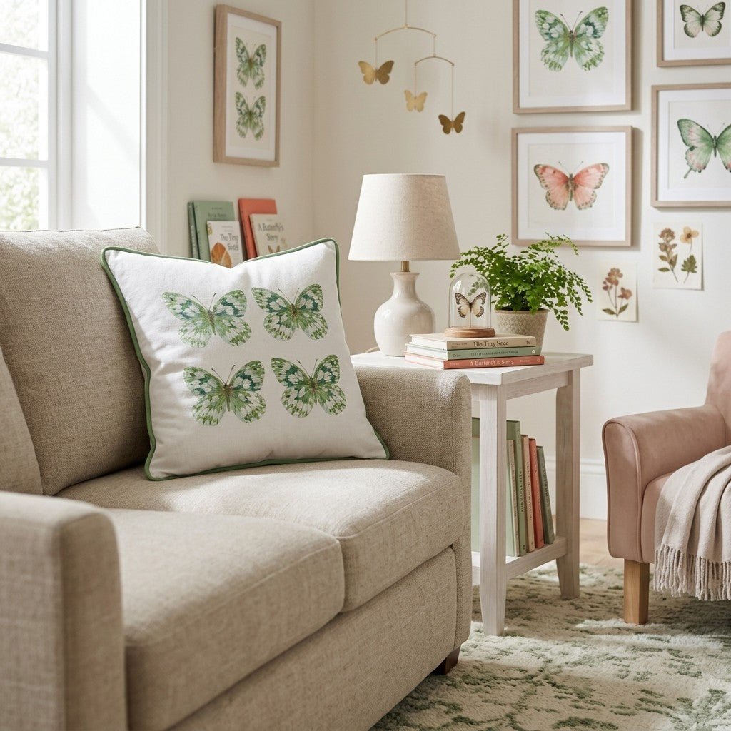 4 Butterflies Throw Pillow - Hillcroft Home