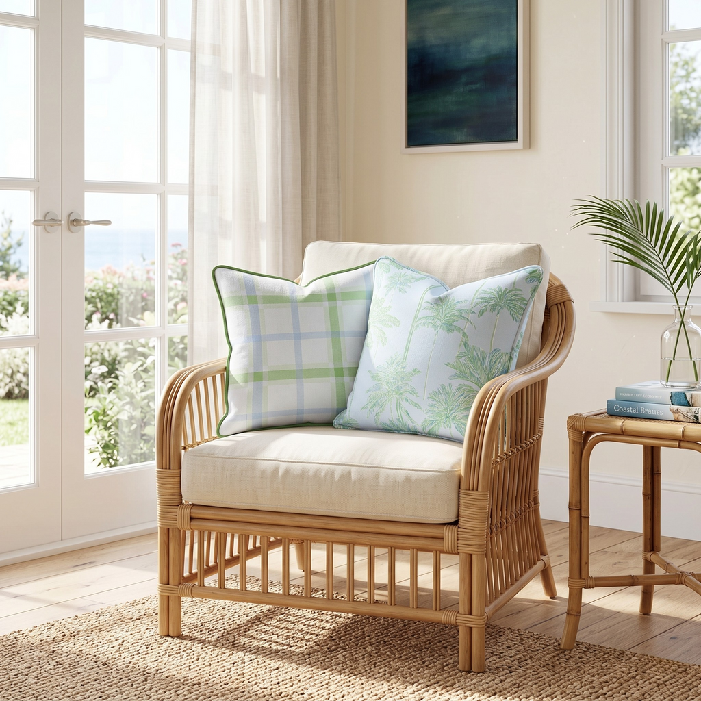 Coastal Palms Throw Pillow