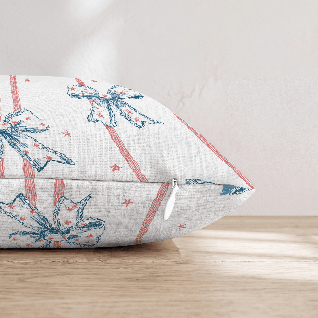 4th Of July Bows Throw Pillow - Hillcroft Home