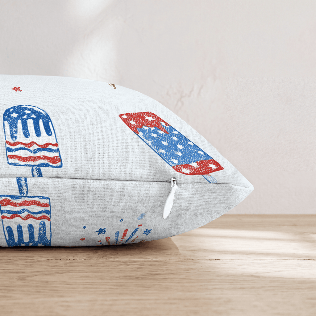 4th Of July Popsicles Throw Pillow - Hillcroft Home