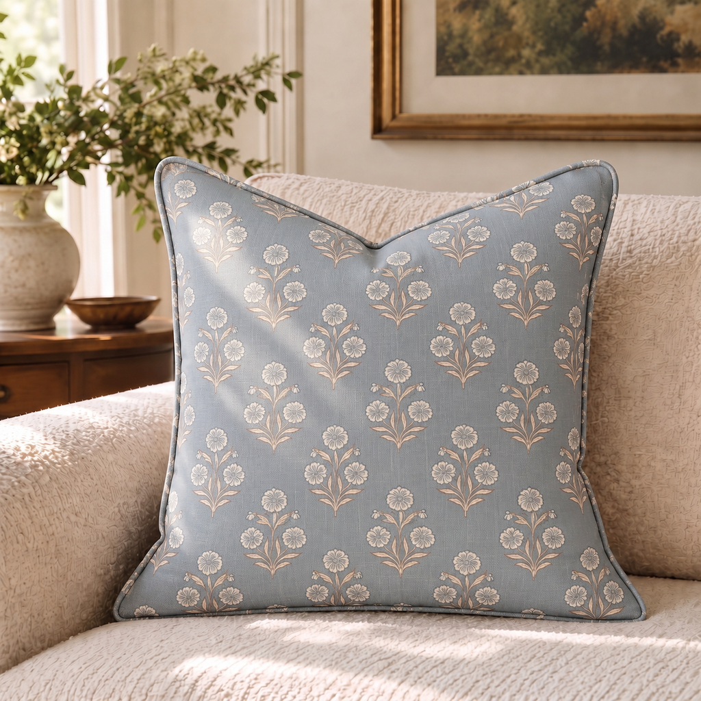 Aster Slate Throw Pillow
