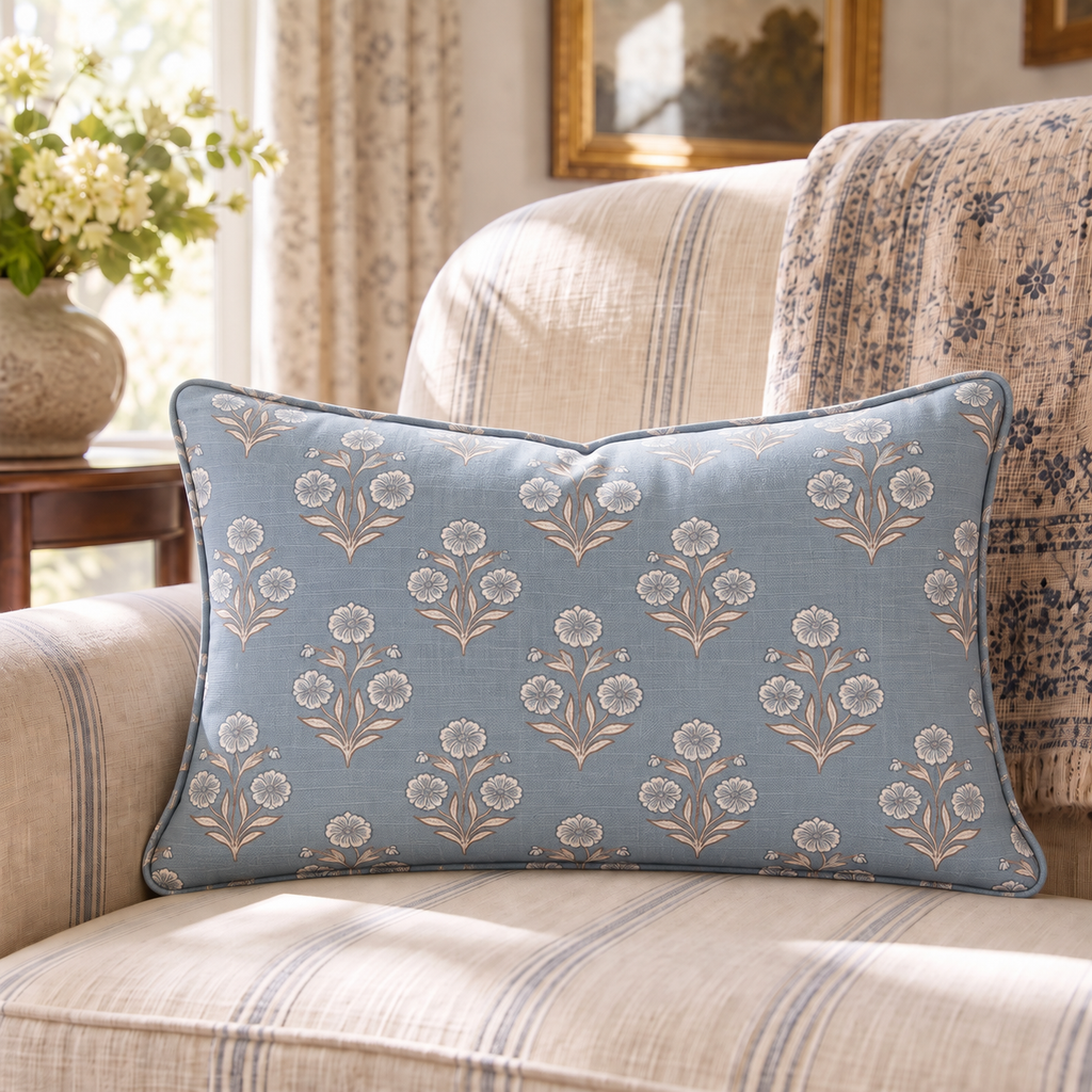 Aster Slate Throw Pillow