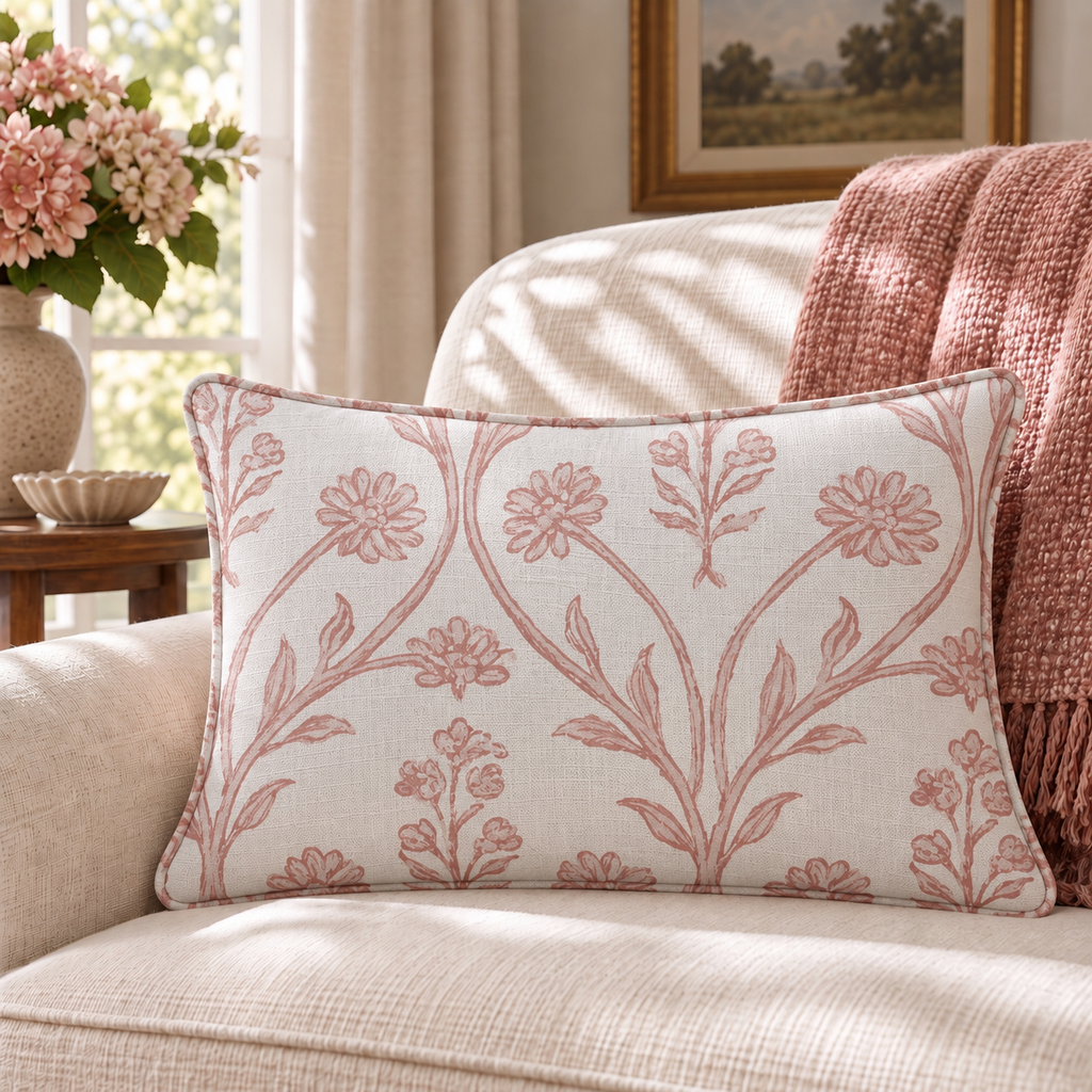 Dahlia Terracotta Throw Pillow