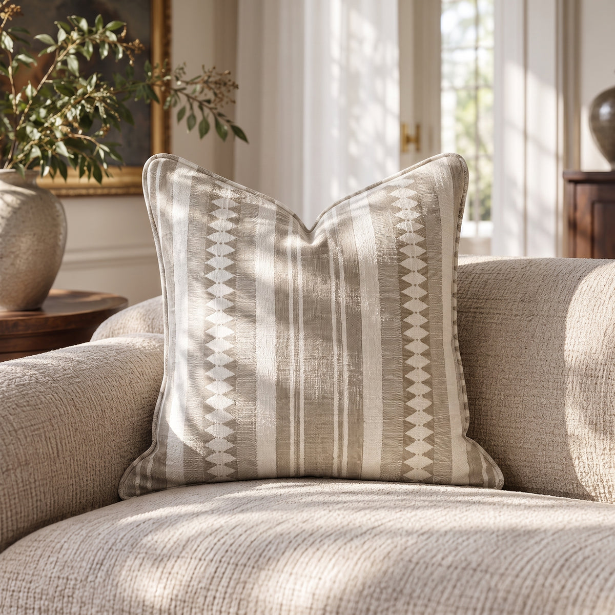 Diamond Greens Throw Pillow