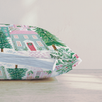 Pastel Hillside Village Throw Pillow — Pillow Edge Zipper | hh:zipper:colorfix-20261006