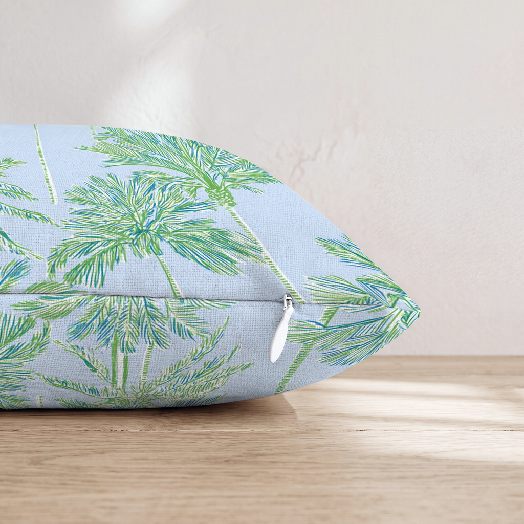 Coastal Palms Throw Pillow — Pillow Edge Zipper