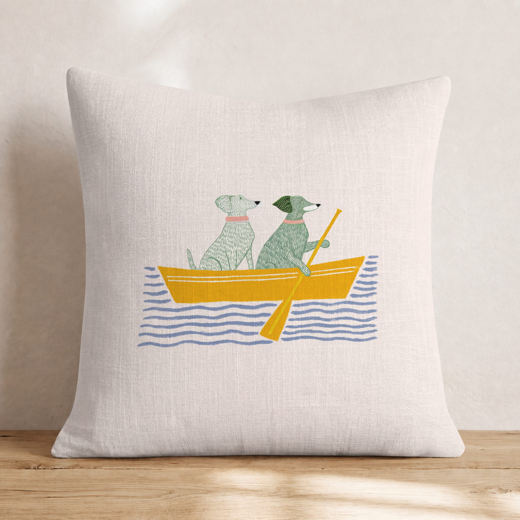Paddle Pooches Throw Pillow — Knife Edge