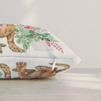 Poinsettia Bandana Dachshund Throw Pillow — Pillow Edge Zipper | hh:zipper:colorfix-20261006