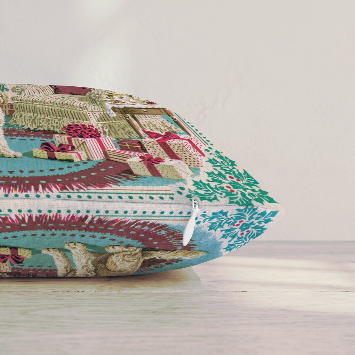 Labradoodle Holly Parlor Throw Pillow — Pillow Edge Zipper | hh:zipper:colorfix-20261006