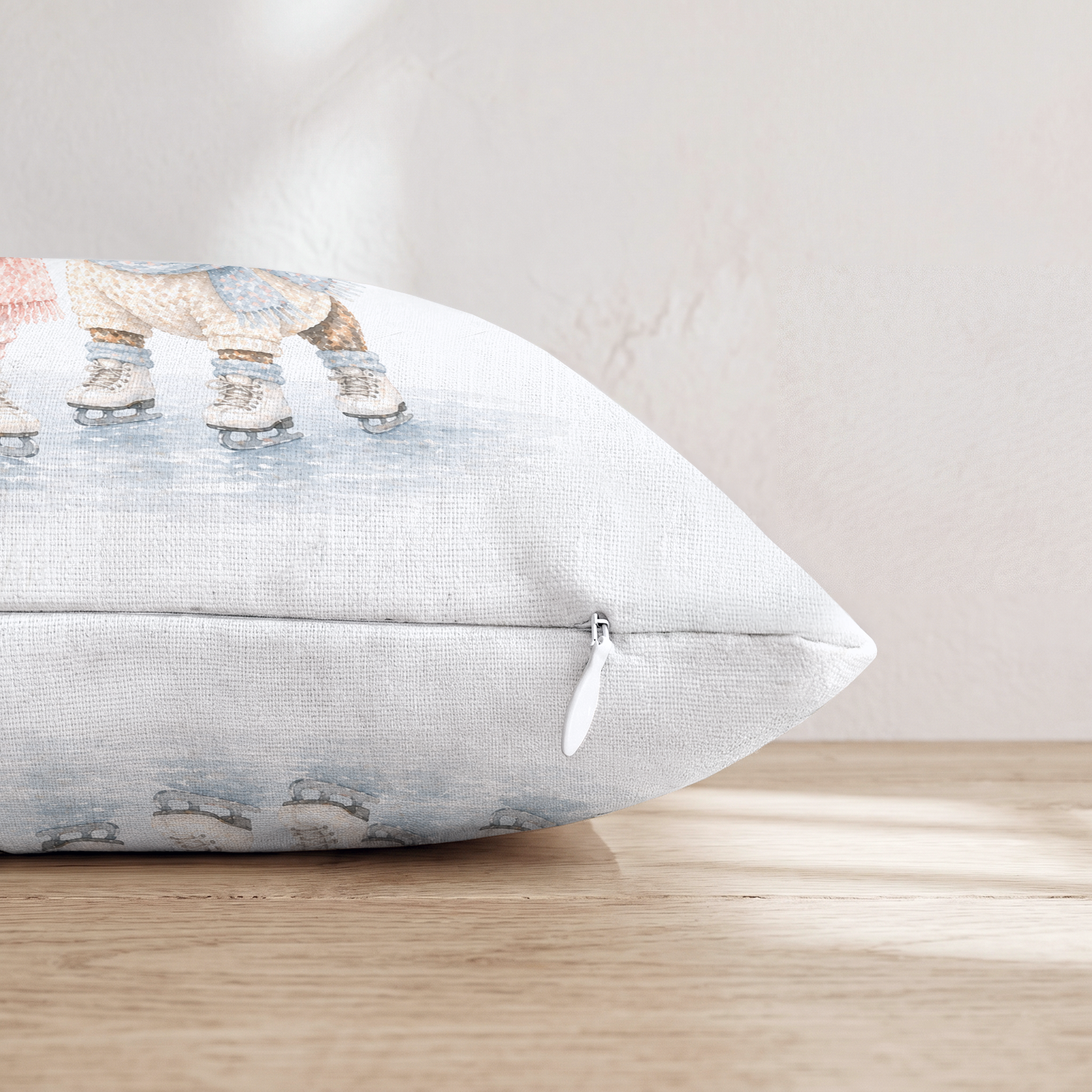 Best Buds Ice Skate Throw Pillow — Pillow Edge Zipper