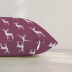 Pastel and Merlot Reindeer Throw Pillow — Pillow Edge Zipper | hh:zipper:colorfix-20261006