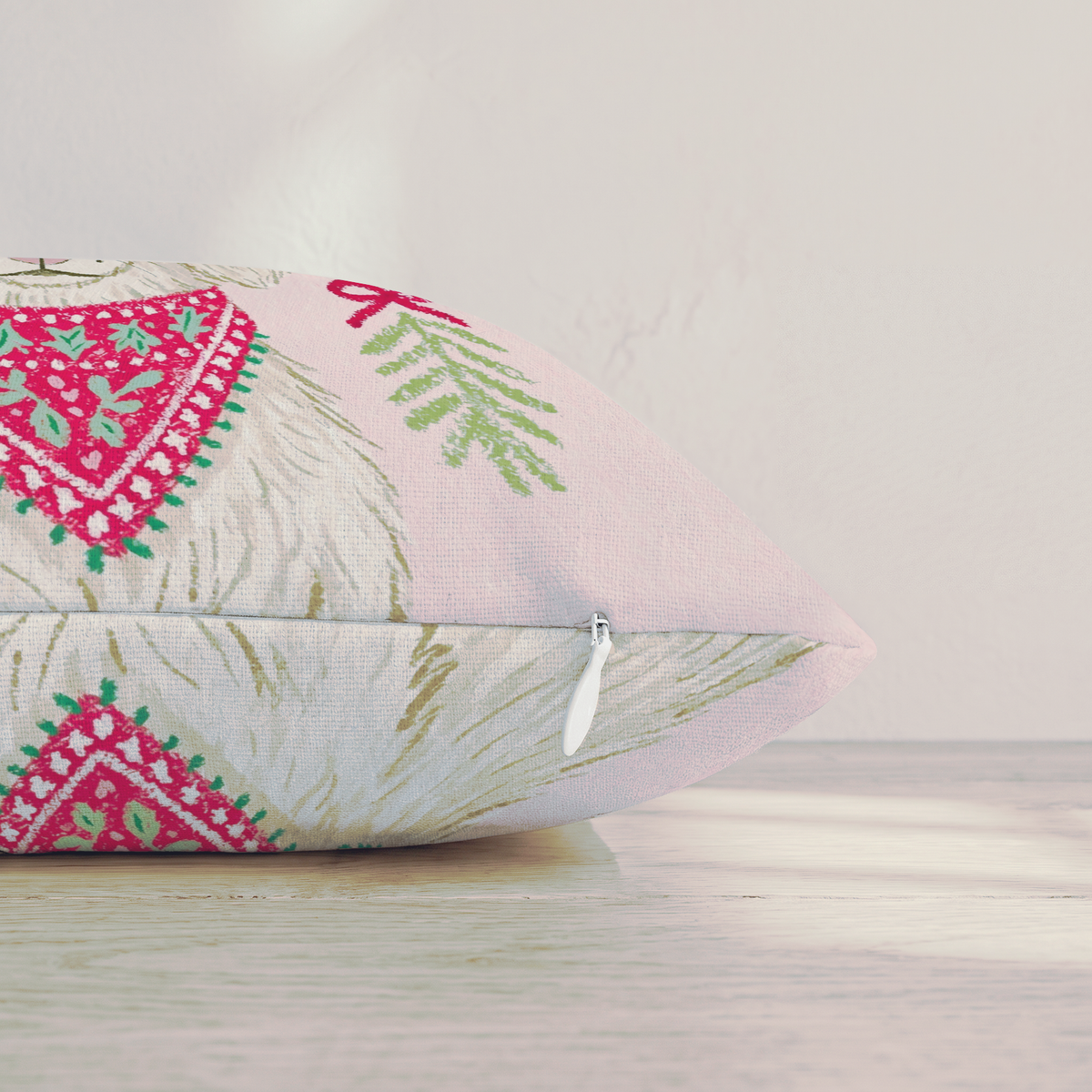 Woodland Bandana Dachshund Throw Pillow — Pillow Edge Zipper | hh:zipper:colorfix-20261006