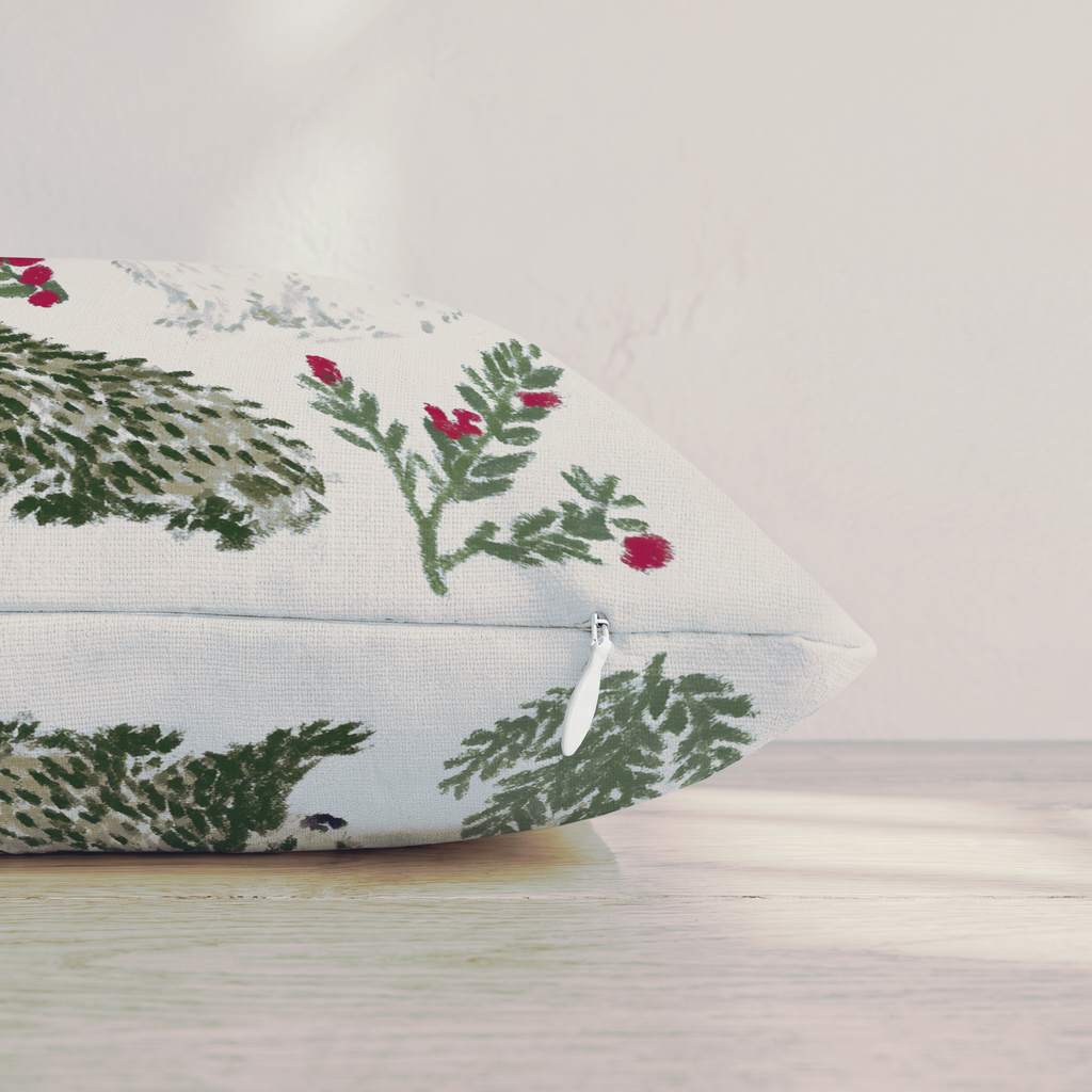 Holly Woodlands Throw Pillow — Pillow Edge Zipper | hh:zipper:colorfix-20261006