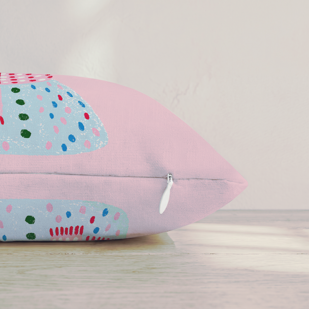 Dotted Snowman Topper Throw Pillow — Pillow Edge Zipper | hh:zipper:colorfix-20261006