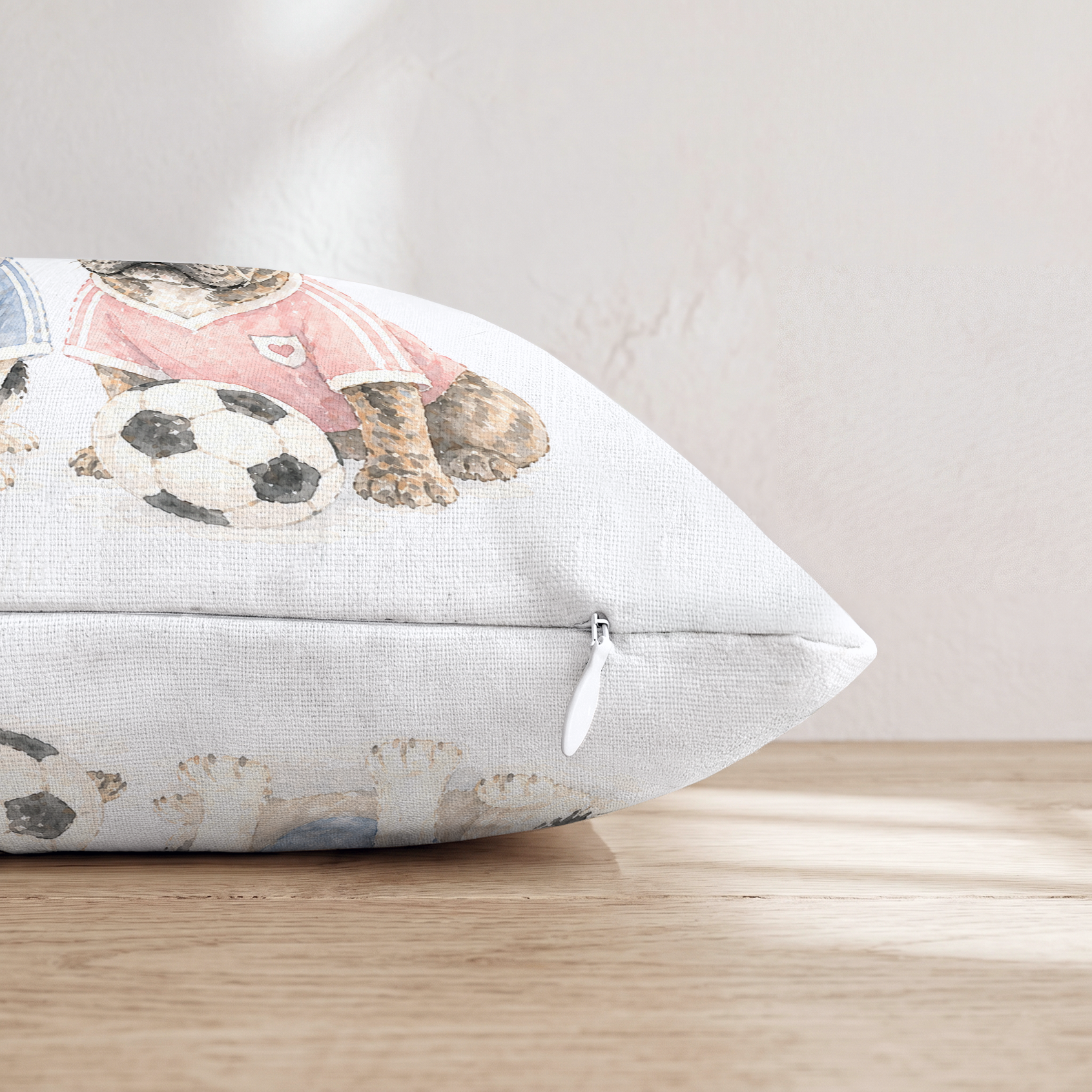 Best Buds Soccer Throw Pillow — Pillow Edge Zipper