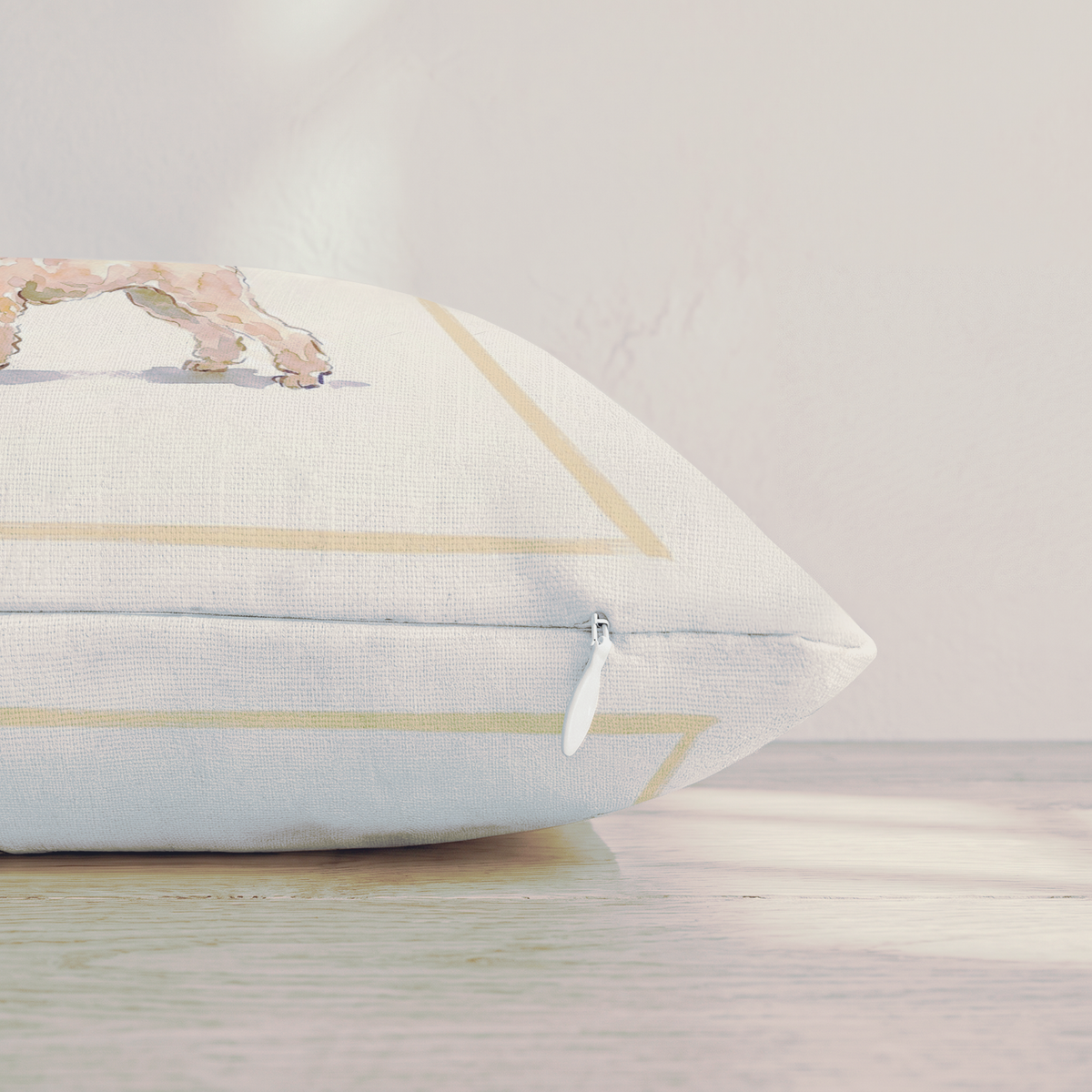 French 75 Poodle Throw Pillow — Pillow Edge Zipper | hh:zipper:colorfix-20261006