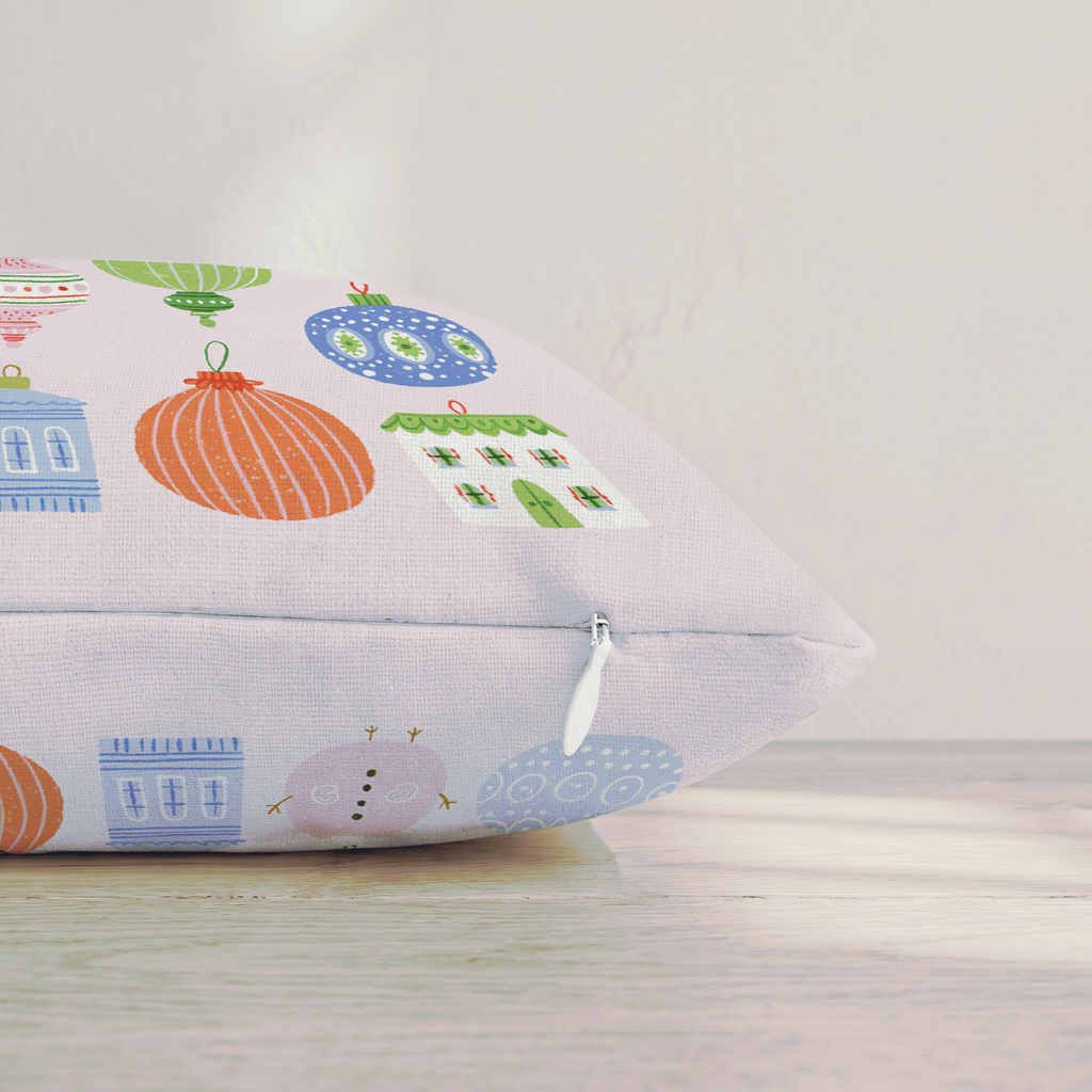 Pastel Ornament Set Throw Pillow — Pillow Edge Zipper | hh:zipper:colorfix-20261006