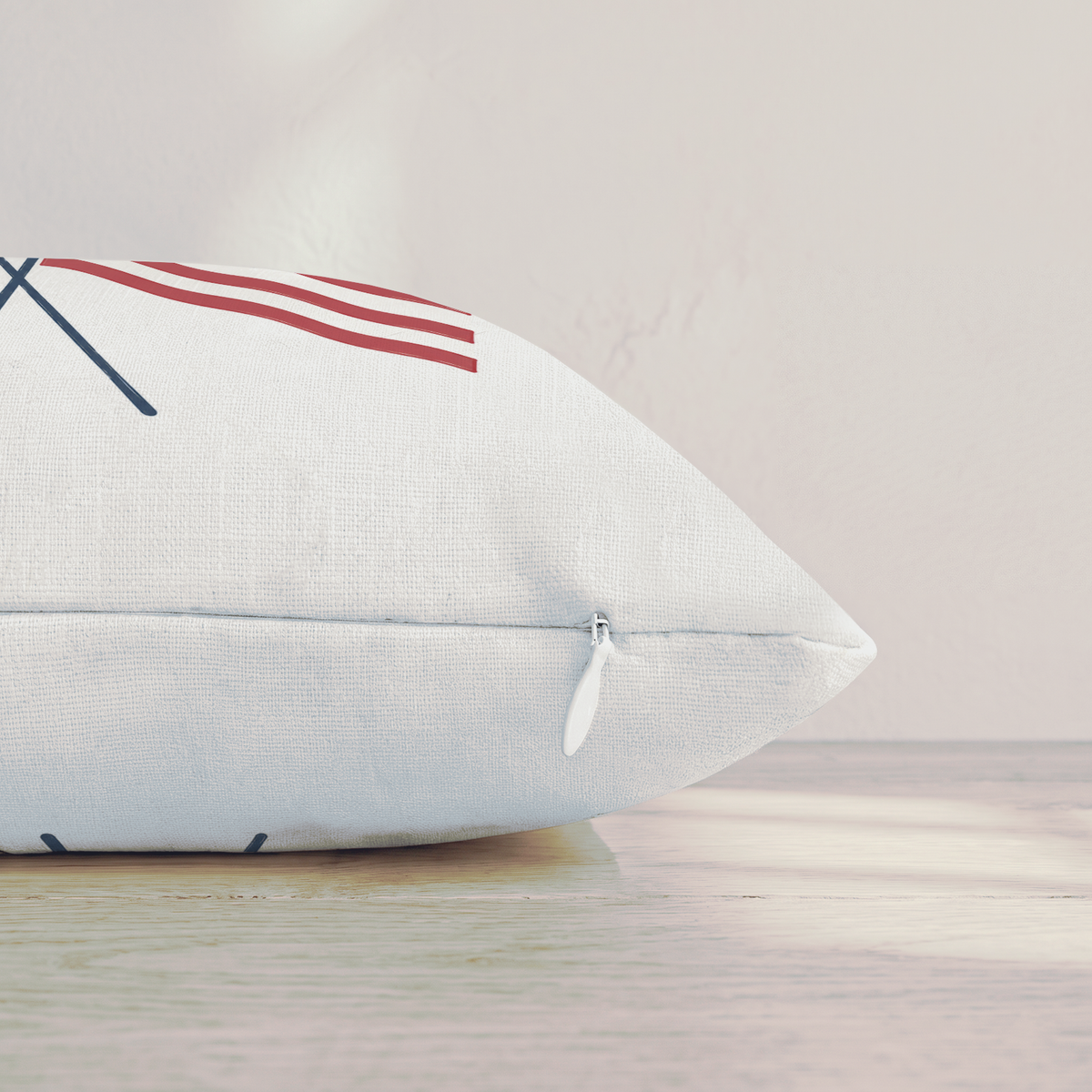 Crossed American Flags Throw Pillow — Pillow Edge Zipper | hh:zipper:colorfix-20261006