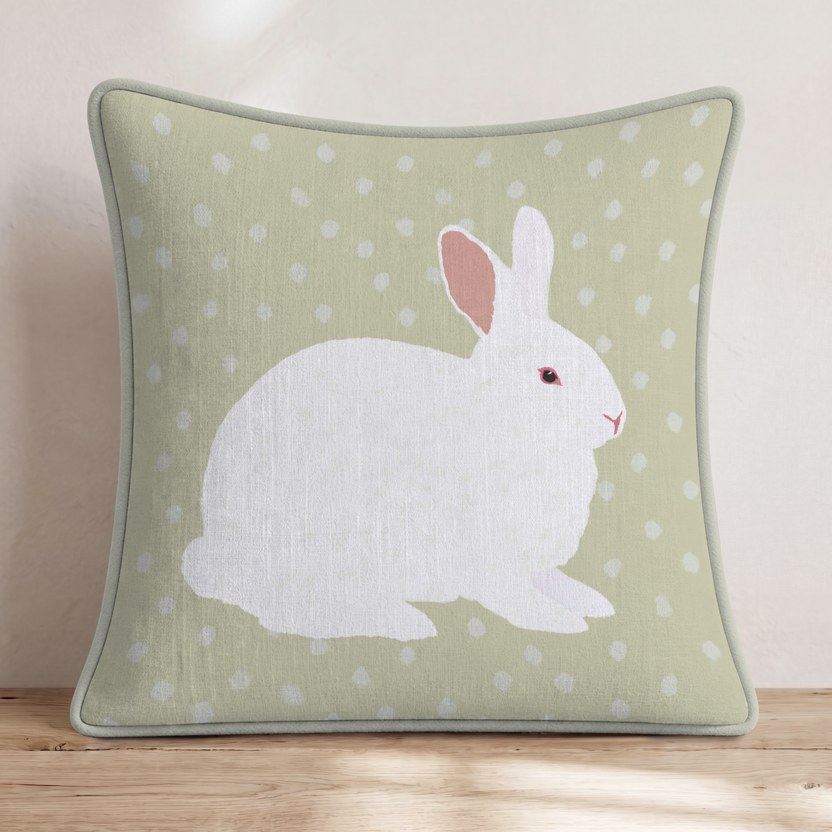 White as Snow Throw Pillow — Piping