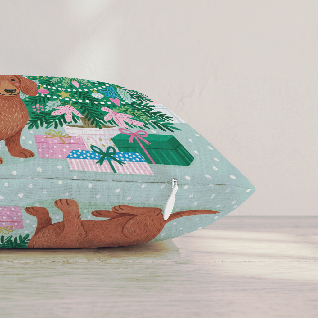 Dachshund Nook Throw Pillow — Pillow Edge Zipper | hh:zipper:colorfix-20261006