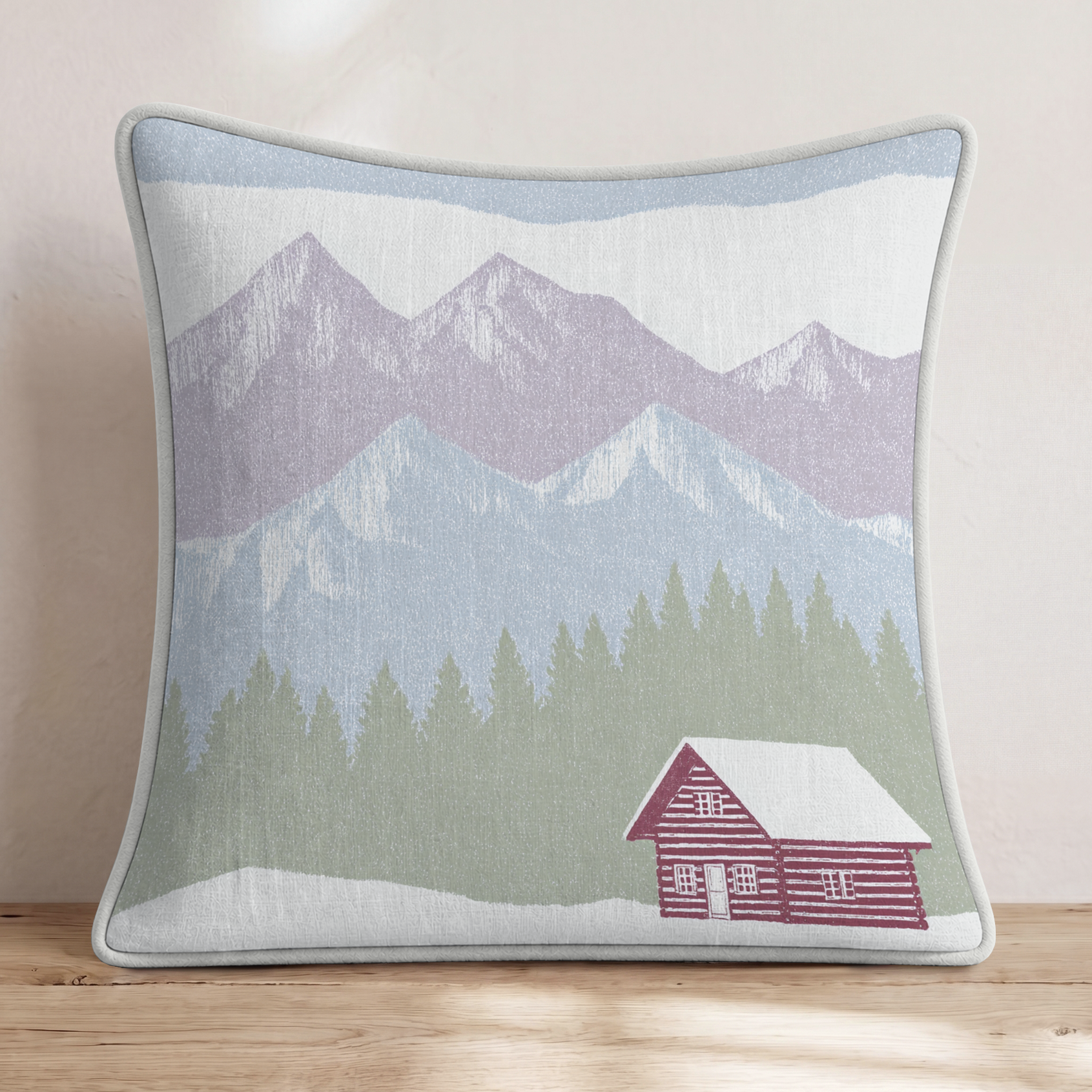 Mountain Retreat Throw Pillow — Piping