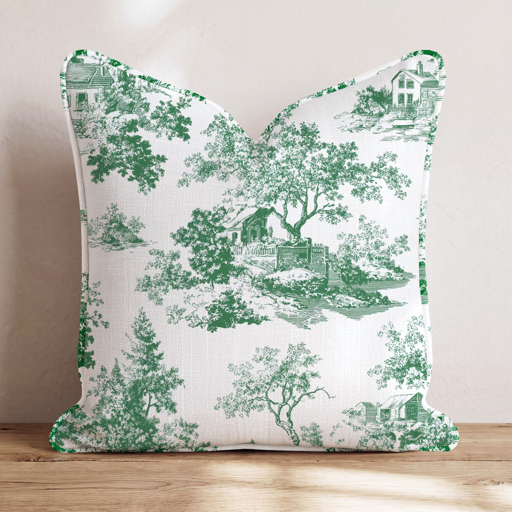 Hadley Meadow Three Throw Pillow — Chopped 24x24 Piping