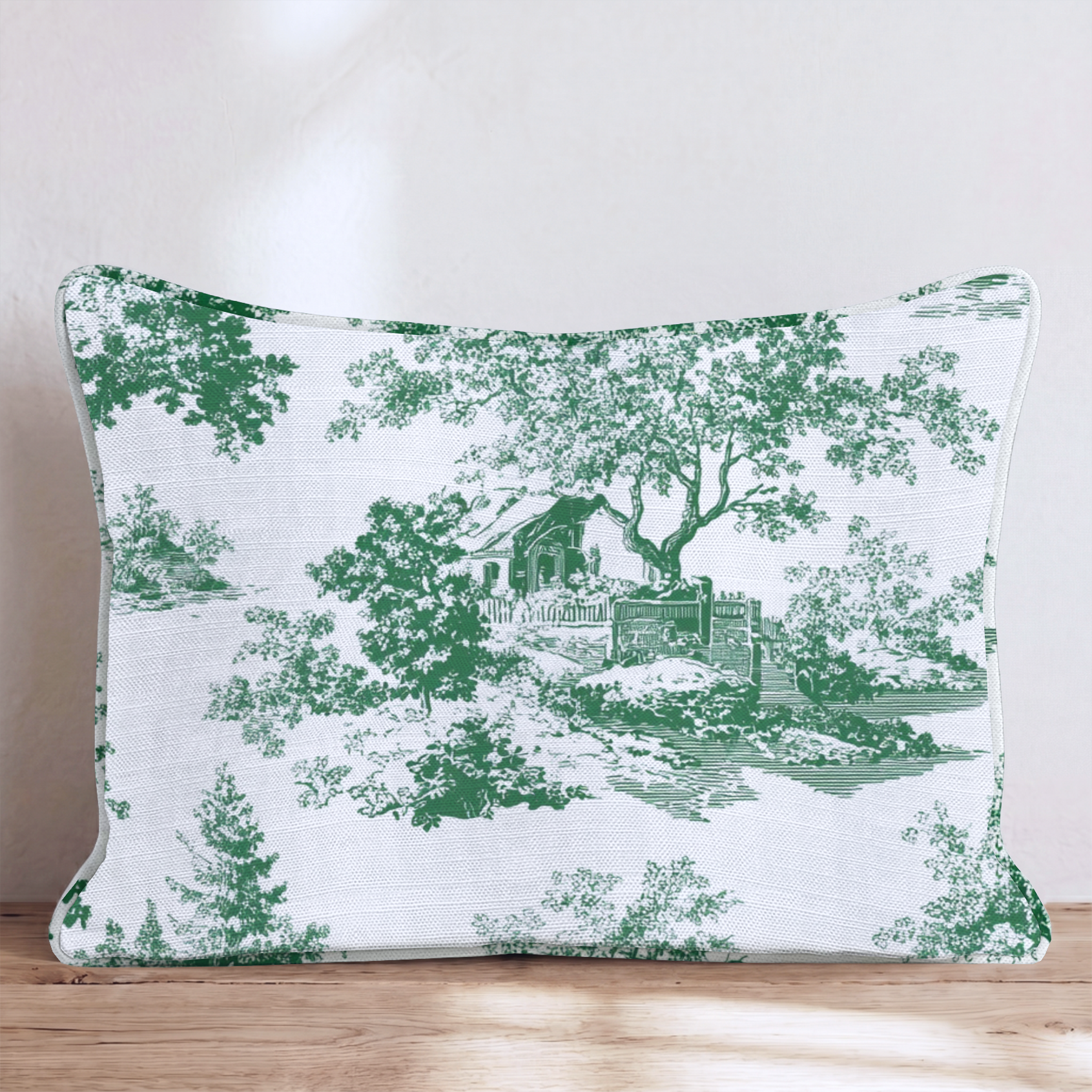 Hadley Meadow Three Throw Pillow — Lumbar 14x20 Piping