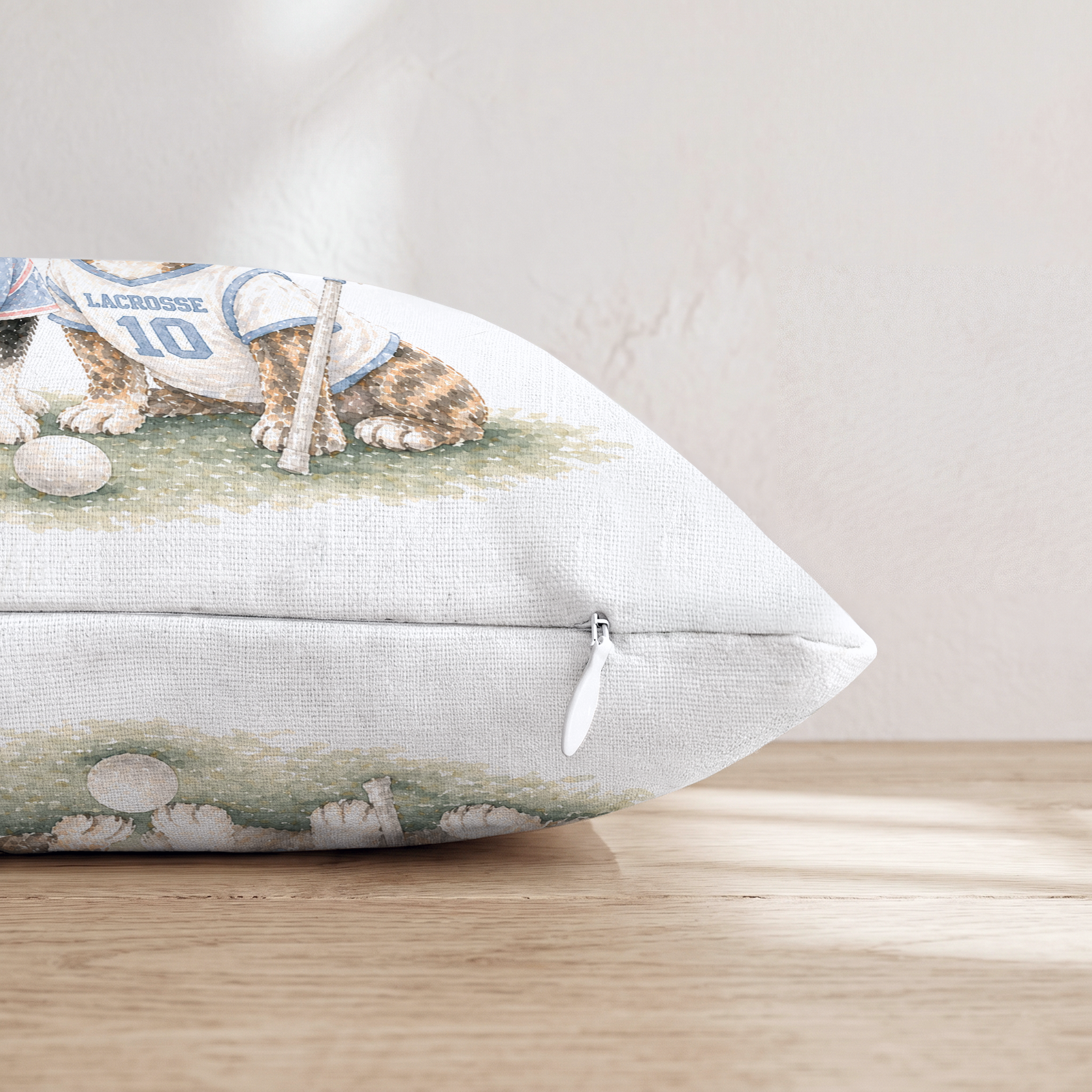 Best Buds Lacrosse Throw Pillow — Pillow Edge Zipper