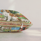 Retro Parlor Cavalier King Charles Spaniel Throw Pillow — Pillow Edge Zipper | hh:zipper:colorfix-20261006