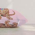 Pink Bandana Dachshund Throw Pillow — Pillow Edge Zipper | hh:zipper:colorfix-20261006