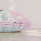 Pink Bandana Goldendoodle Throw Pillow — Pillow Edge Zipper | hh:zipper:colorfix-20261006