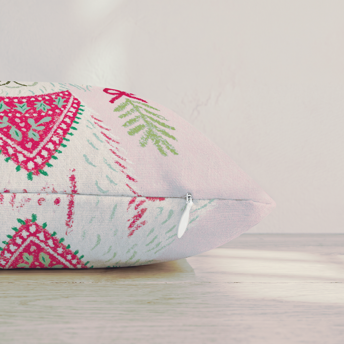 Woodland Bandana Doodle Throw Pillow — Pillow Edge Zipper | hh:zipper:colorfix-20261006