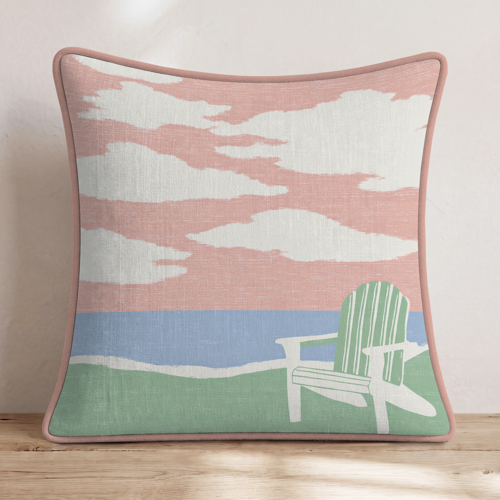 Morning Routine Throw Pillow — Piping