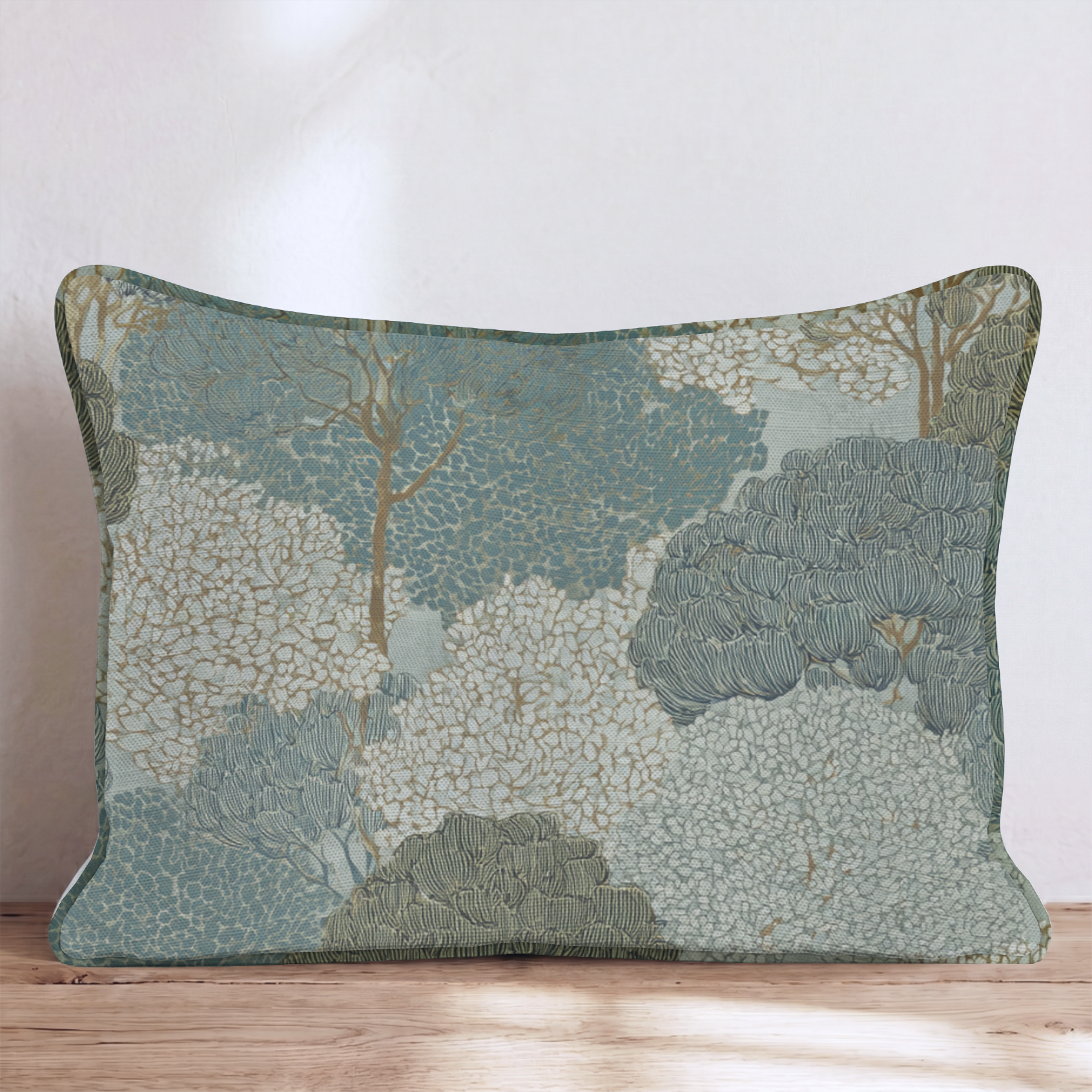 Vintage Botanics Throw Pillow — Lumbar 14x20 Piping