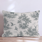 Hunting Toile Throw Pillow — Lumbar 14x20 Knife Edge