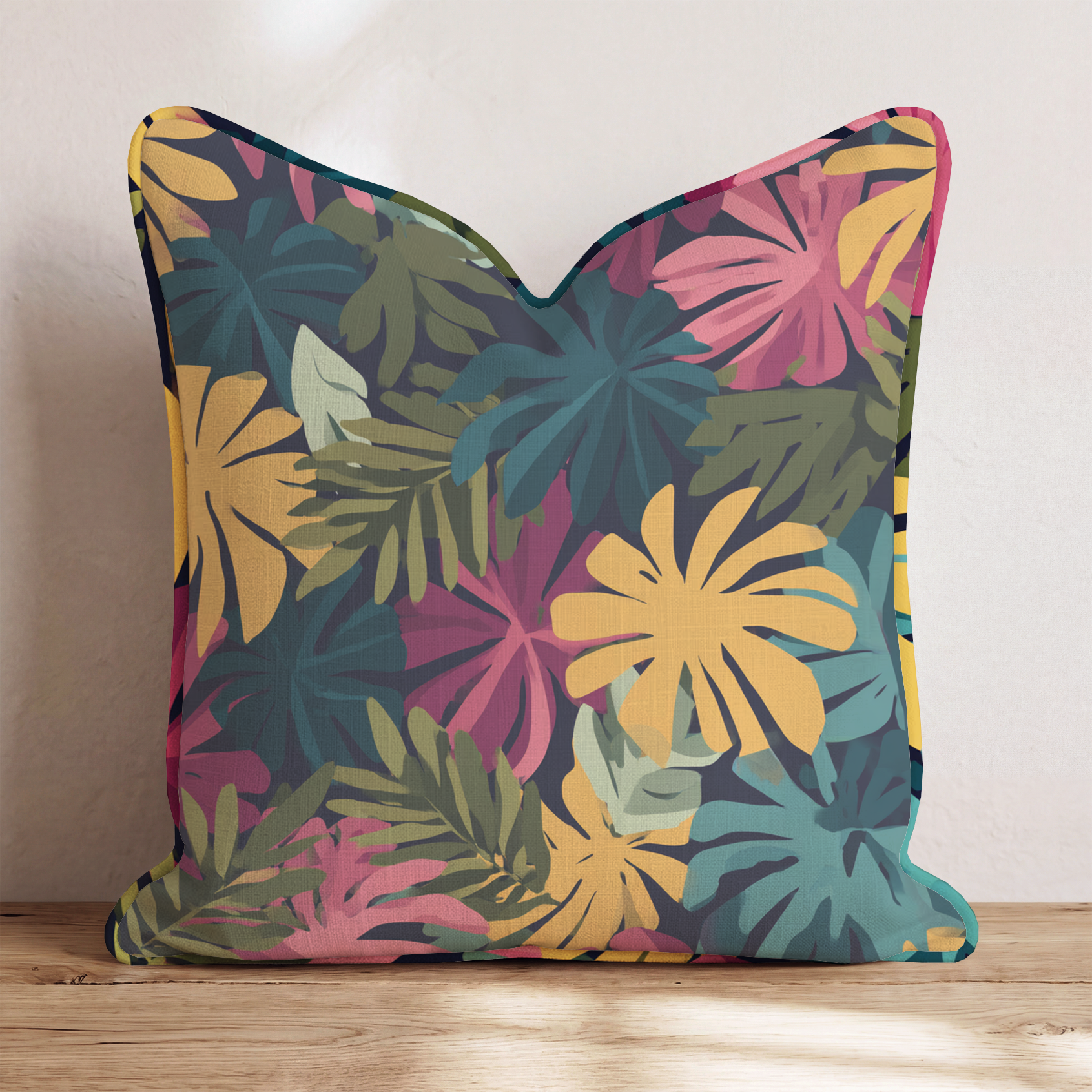 Clementine Three Throw Pillow — Chopped 24x24 Piping