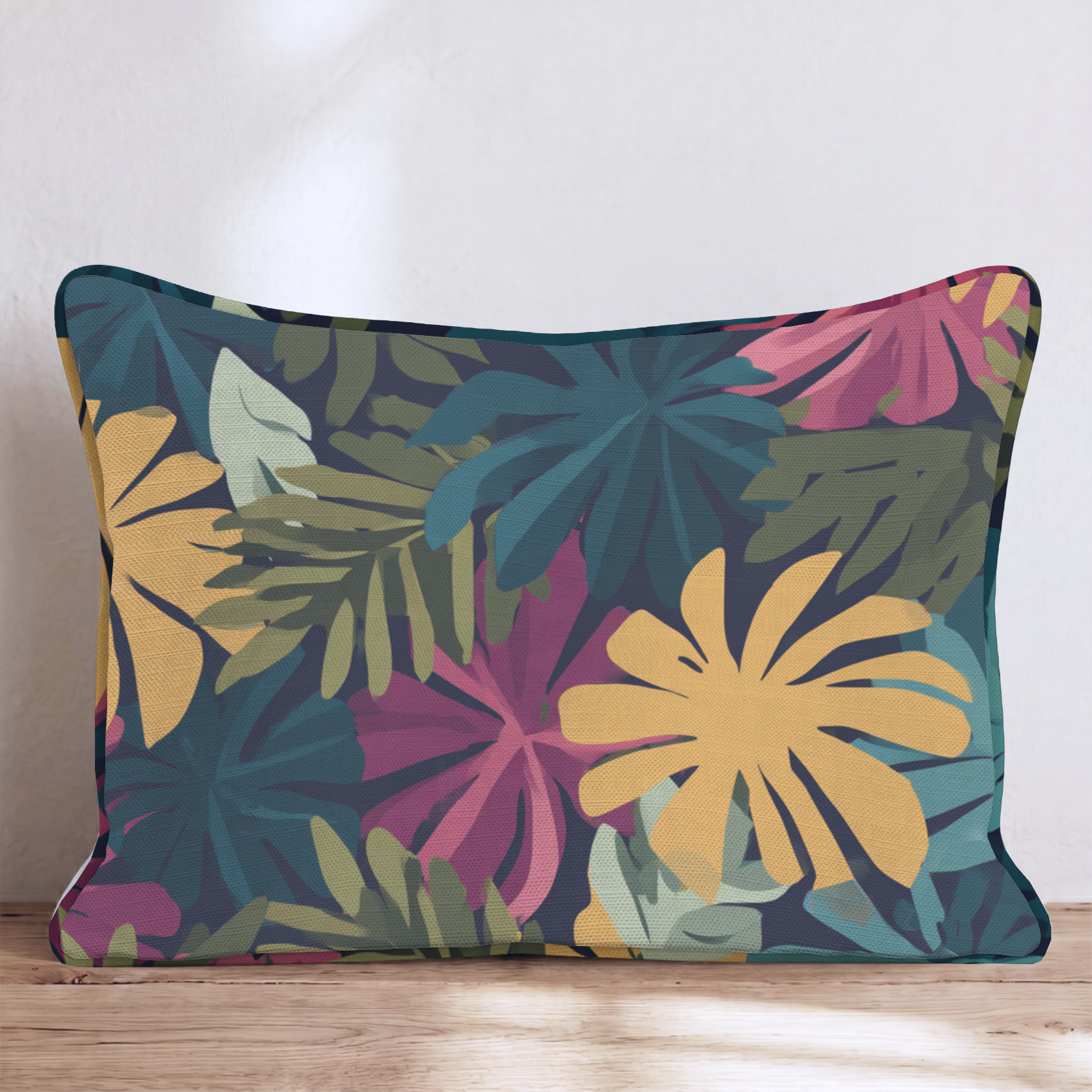 Clementine Three Throw Pillow — Lumbar 14x20 Piping