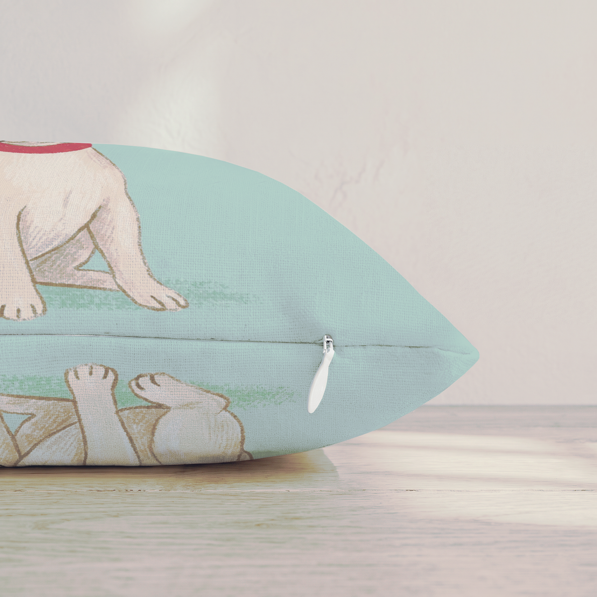 Antler Headband French Bulldog Throw Pillow — Pillow Edge Zipper | hh:zipper:colorfix-20261006