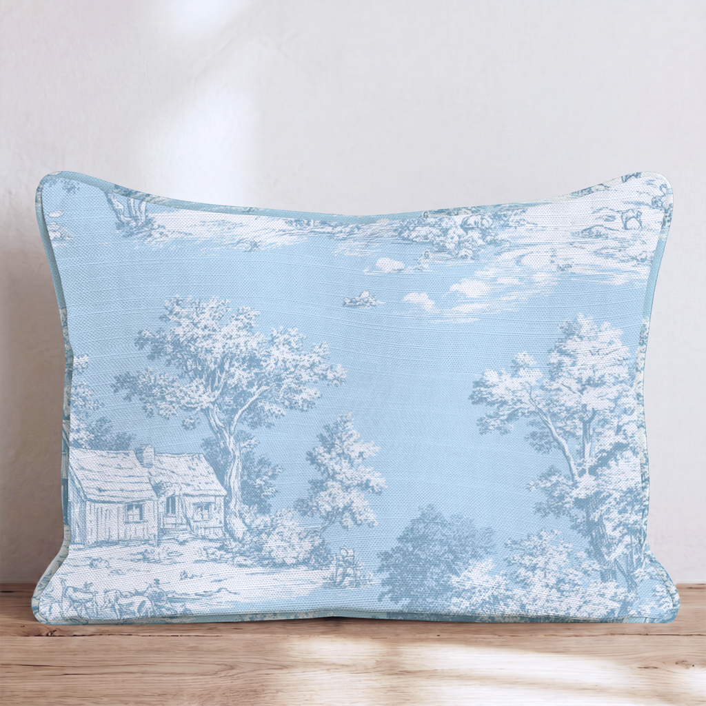 Riverbend Fen Three Throw Pillow — Lumbar 14x20 Piping