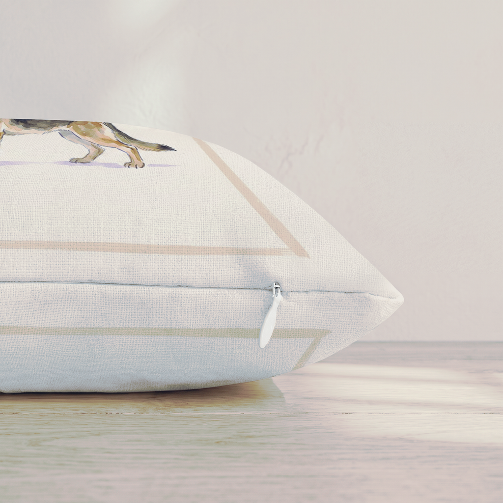 White Wine German Shepherd_ Throw Pillow — Pillow Edge Zipper | hh:zipper:colorfix-20261006