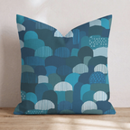 Cobalt Edge Two Throw Pillow — Chopped 24x24 Knife Edge