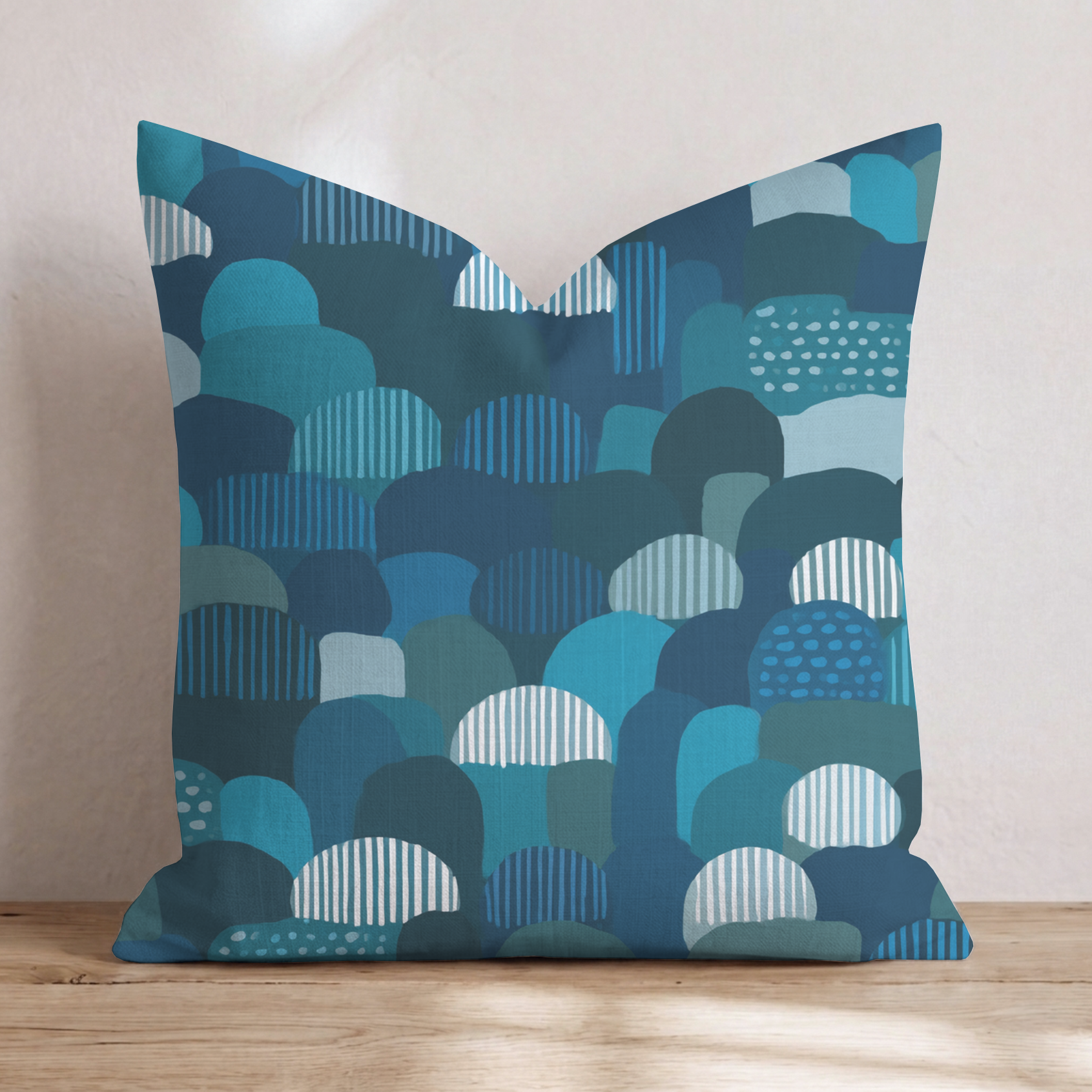 Cobalt Edge Two Throw Pillow — Chopped 24x24 Knife Edge