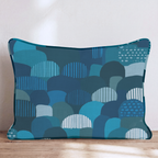 Cobalt Edge Two Throw Pillow — Lumbar 14x20 Piping